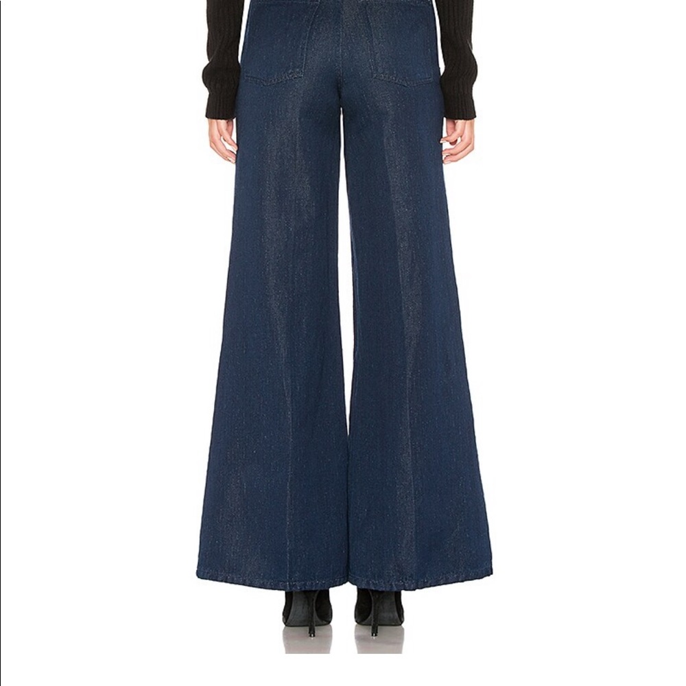 FREE PEOPLE Dark Denim Wide Legged Jeans NWOT - Picture 4 of 8